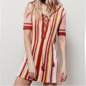 Free People Sunset Stripe Lollipop Sweater Dress
